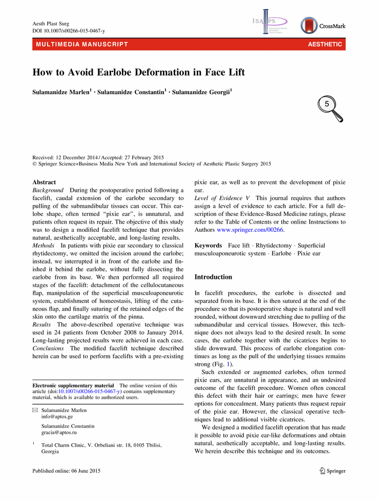 How to Avoid Earlobe Deformation in Face Lift