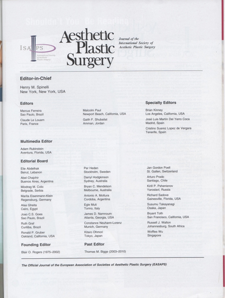 Aesthetic Plastic Surgery Volume 35 Issue 2 Apr 2011