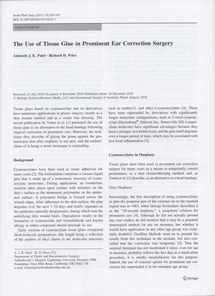 Aesthetic Plastic Surgery Volume 35 Issue 2 Apr 2011