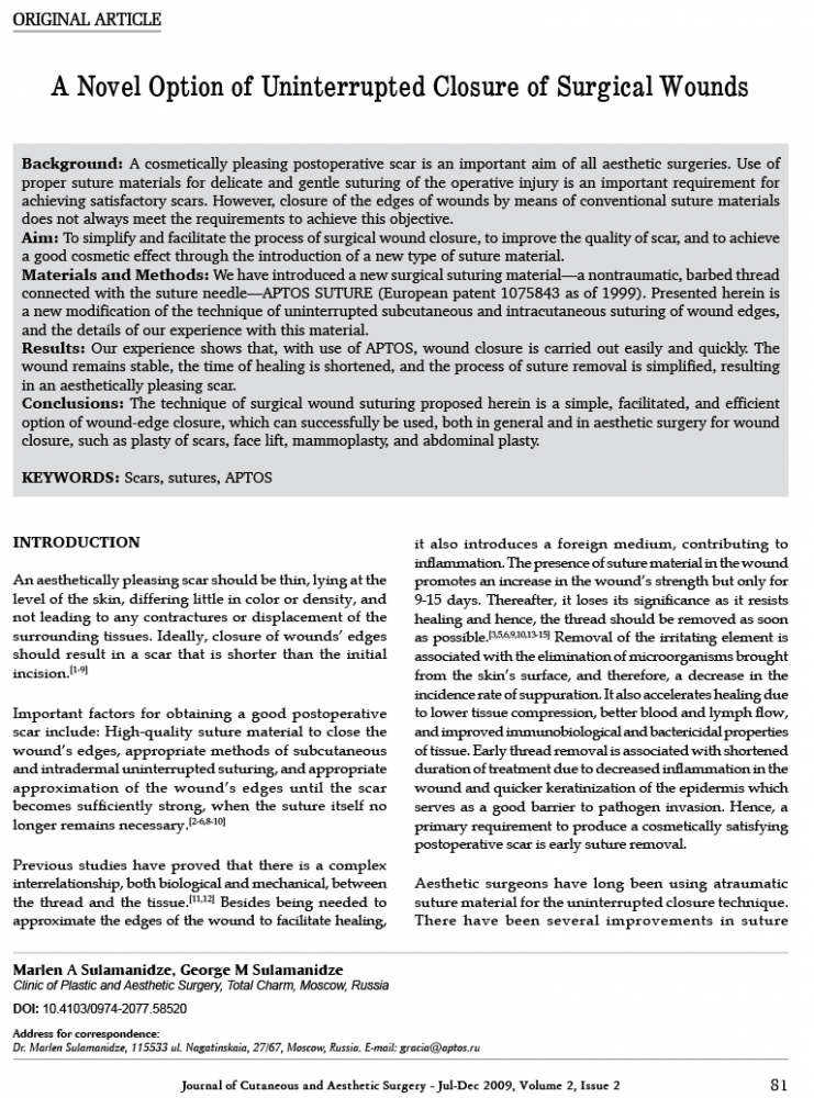 Journal of Cutaneous and Aesthetic Surgery - Jul-Dec 2009, Volume 2, Issue 2